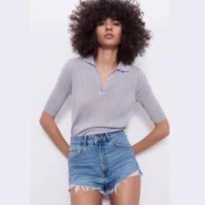 Zara Trafaluc Distressed Denim Shorts Size 2